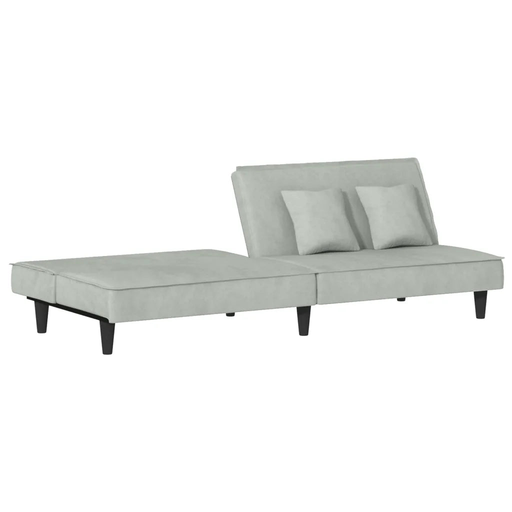 Divano letto-Sofa Letto-Daybed Grigio Chiaro in Velluto