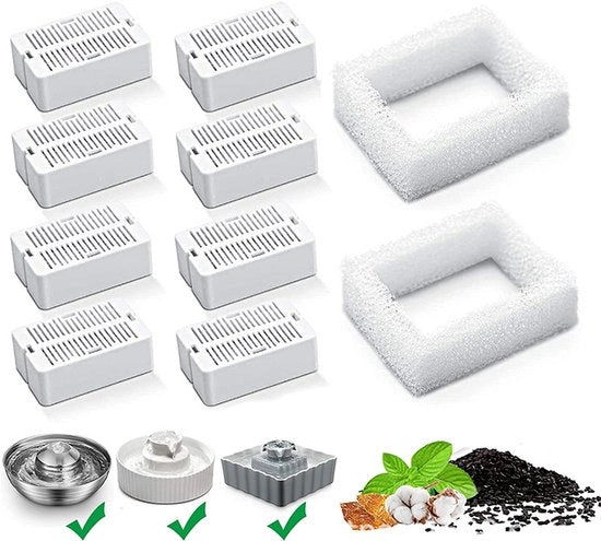 8 filterelementi per dispenser per più filtri con attivazione di carbone attivo
