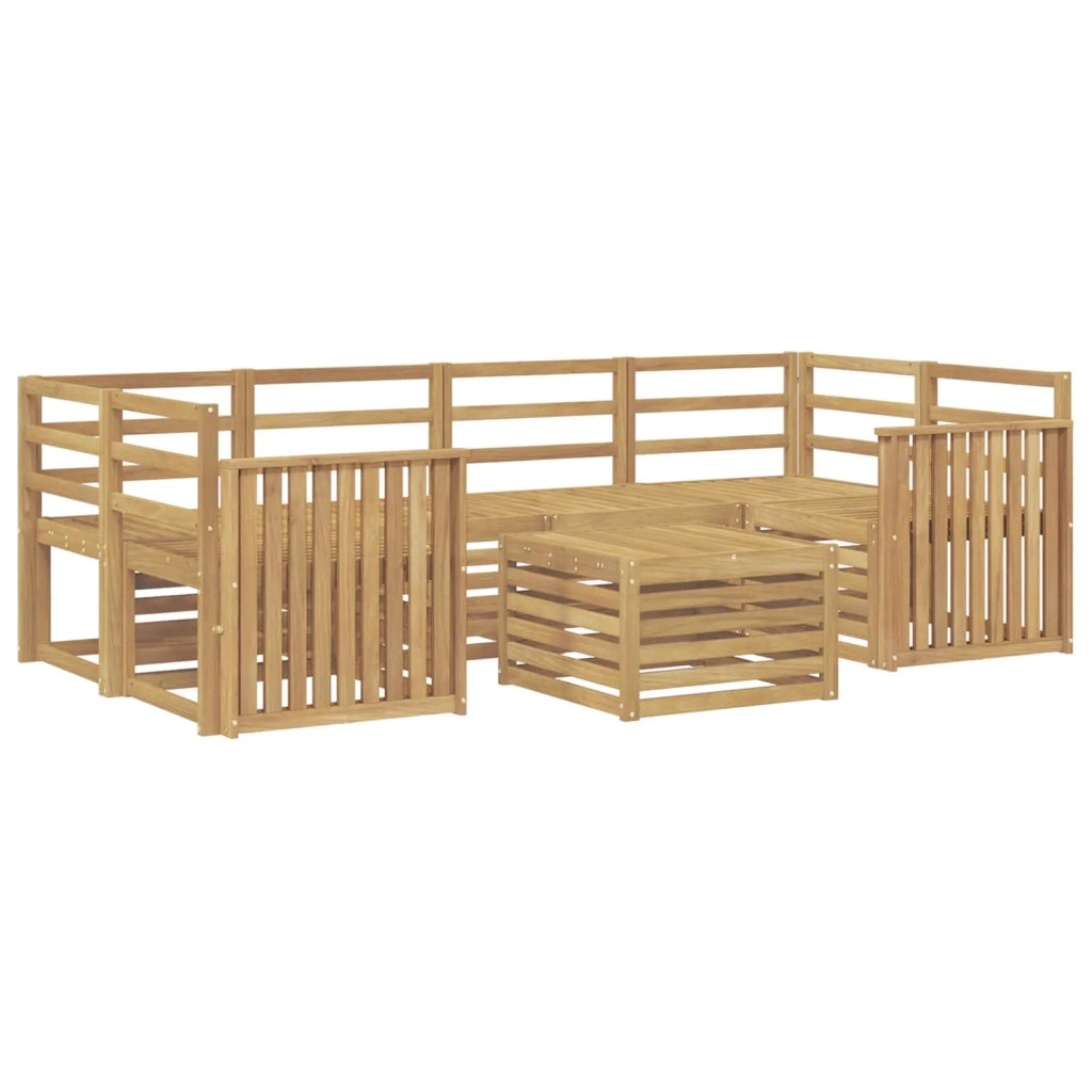 Set di divani da esterno 7 pcs Bianco Legno di Acacia Massello 3391469