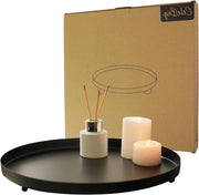 Piatto di servizio decorativo - uso multifunzionale - Ø 40 cm - nero - metallo