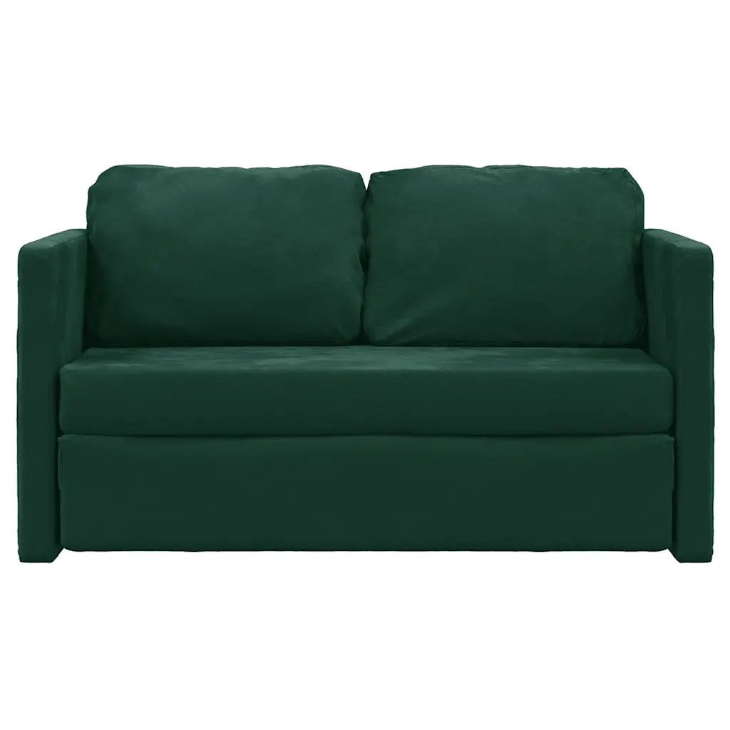 Divano Letto da Terra 2 in 1 Verde Scuro 122x204x55 cm Velluto 353961