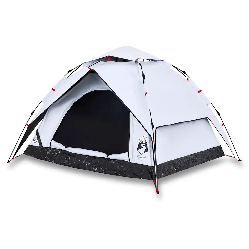 Tenda 3 Persone-Tenda da campeggio Bianca in Tessuto Oscurante a Rilascio Rapido 663060