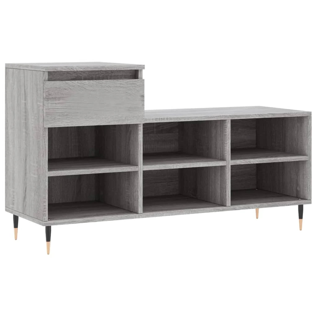 Scarpiera mobile contenitore per scarpe mobile per ingresso/corridoio/soggiorno design Sonoma 102 x 36 x 60 cm legno ingegnerizzato grigio 02_0022048