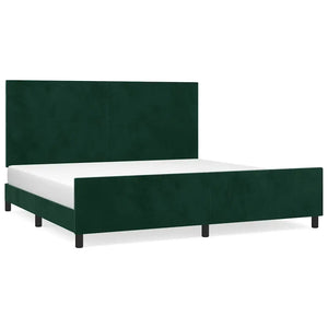 Giroletto senza Materasso Verde Scuro 200x200 cm in Velluto 3125656