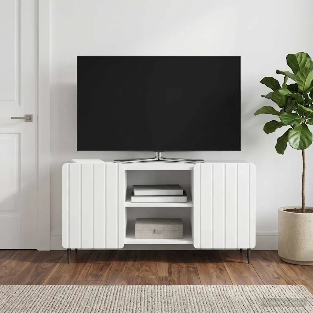 Mobile TV Bianco Lucido 102 x 34,5 x 52 cm Legno ingegnerizzato 894469