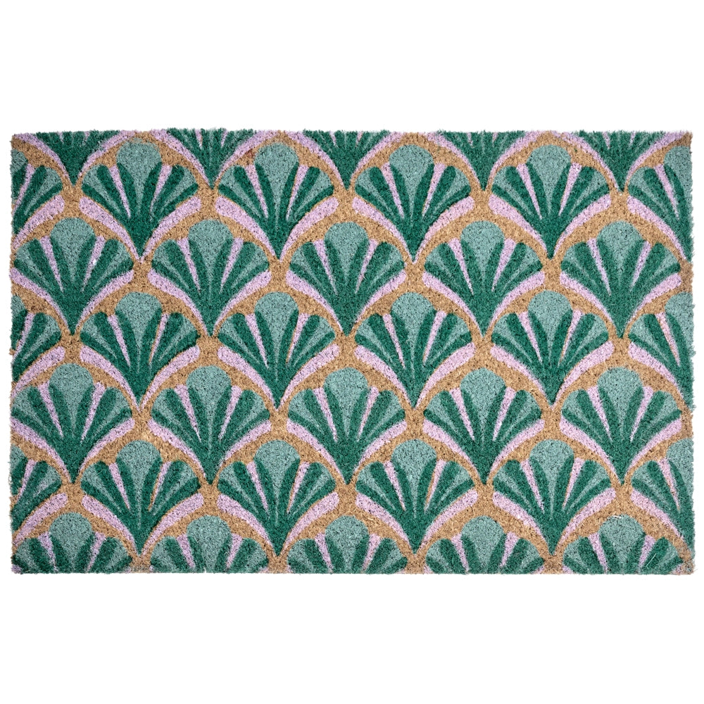 Zerbino in fibra di cocco verde con fondo antiscivolo 40 x 60 cm Zerbino decorativo antiscivolo di benvenuto
