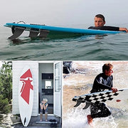Fin con Disegno Removibile in PVC - Centrale - Stabile - per Surfboard/Longboard - Ideale per il Trasporto - Chiusura a Clip - Fin Centrale