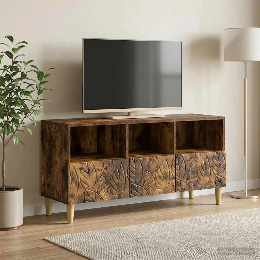Mobile TV 102 x 34,5 x 50 cm Rovere Fumo Legno ingegnerizzato 895140