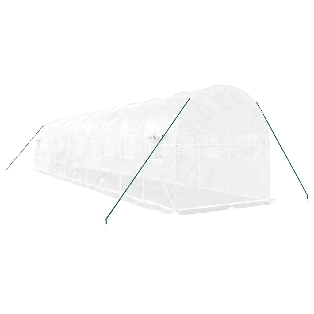 Serra con Telaio in Acciaio Bianco 20 m² 10x2x2 m 3188031