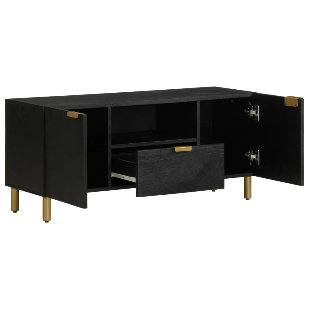 Mobile porta TV con pratico contenitore 105 x 33 x 46 cm stile industriale legno ingegnerizzato nero 02_0057717