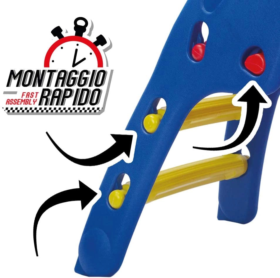 Scivolo per bambini da casa da giardino da casa interno grande 3 anni grandi da casa 2 anni altezza 63 cm (Rosso e Blu)