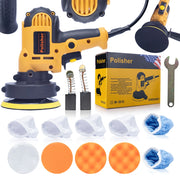 Polisher Auto Rosfix Set – 10 Panni Inclusi | 700W, 600-3700 RPM, Ø125mm | Per Auto, Legno, Metallo, Plastica