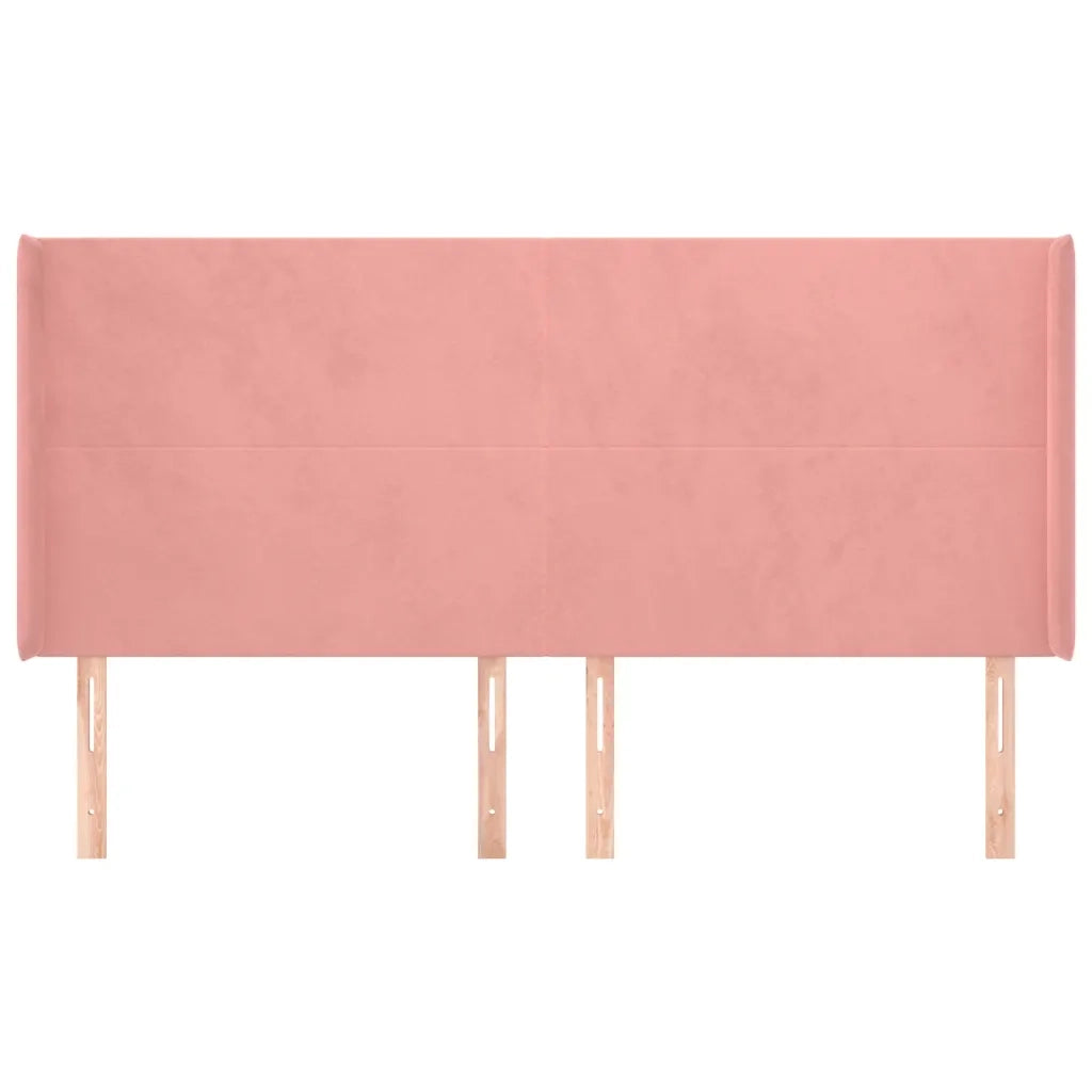 Testiera ad Orecchio Rosa 183x16x118/128 cm in Velluto