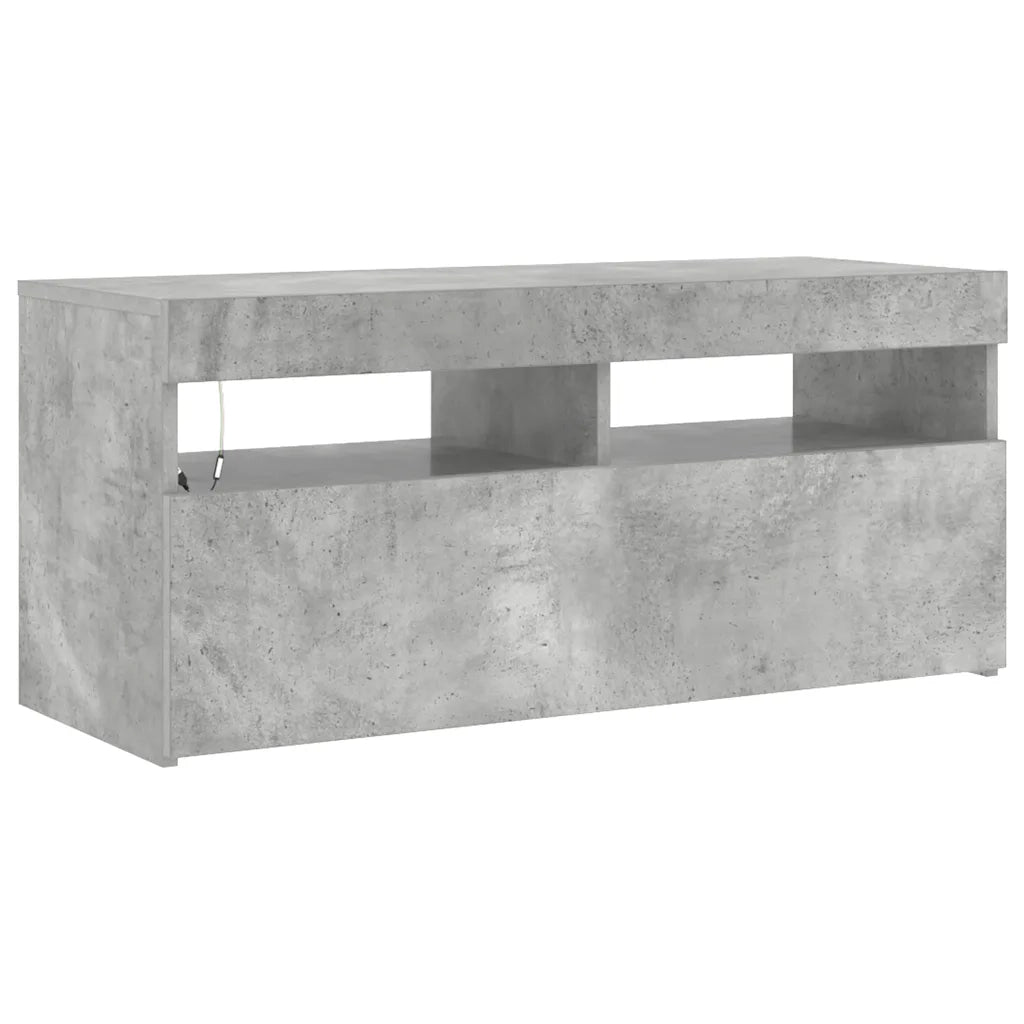 Mobile Porta TV con Luci LED Grigio Cemento 90x35x40 cm cod mxl 53461