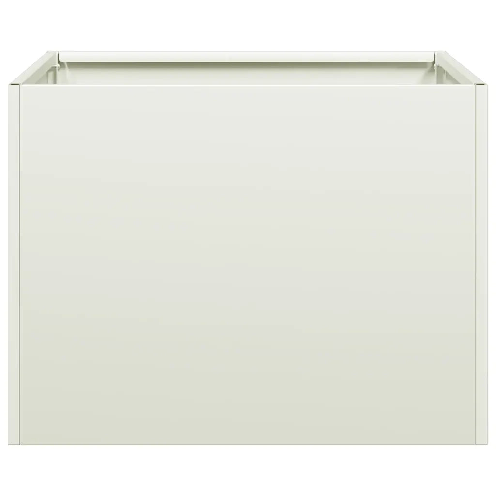 Fioriera moderna da giardino/balcone 40 x 40 x 30 cm con base aperta estetica in acciaio bianco 02_0051577