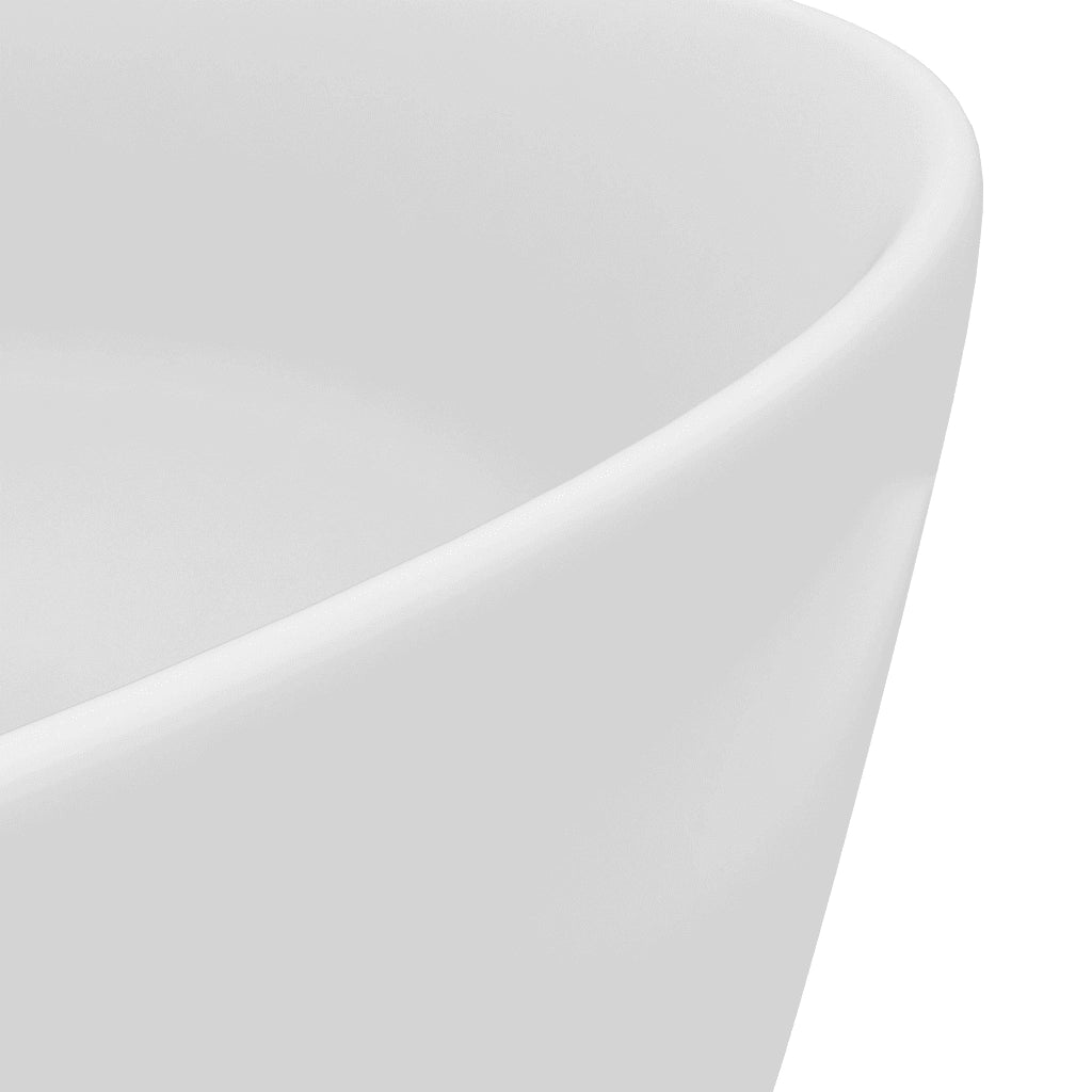 Lavandino Lusso Rotondo Bianco Opaco 40x15 cm in Ceramica CFW2580779