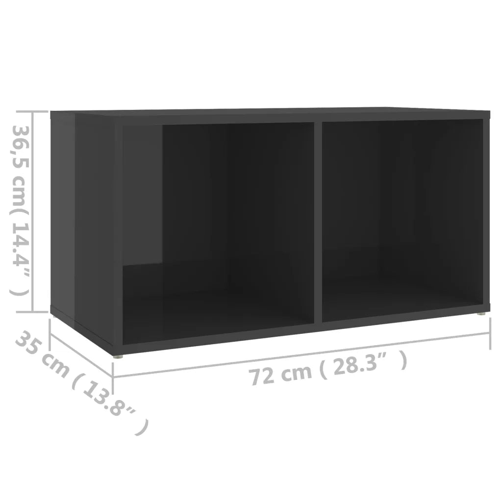 Mobile Porta TV Grigio Lucido 72x35x36,5cm in Legno Multistrato 805533