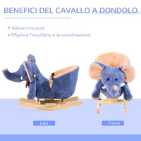 Elefante a Dondolo per Bambini Blu