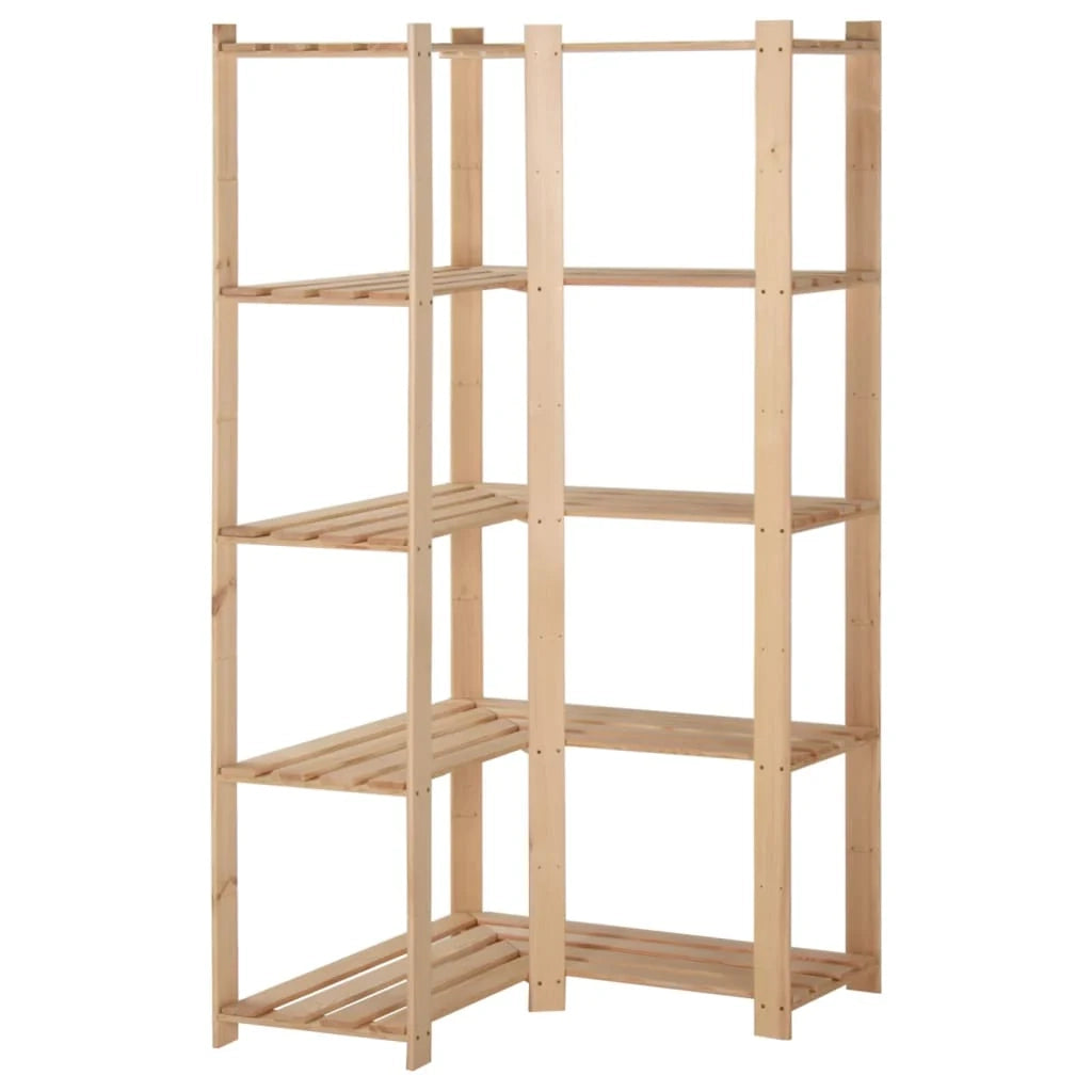 Scaffale angolare a 5 ripiani organizer per riporre oggetti scaffale da magazzino per cucina soggiorno cantina uso interno 170 cm pino 02_0000624