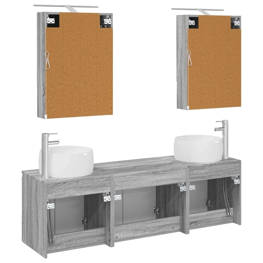 Set di Armadi da Bagno 5 pcs Sonoma grigio Legno ingegnerizzato 3406524