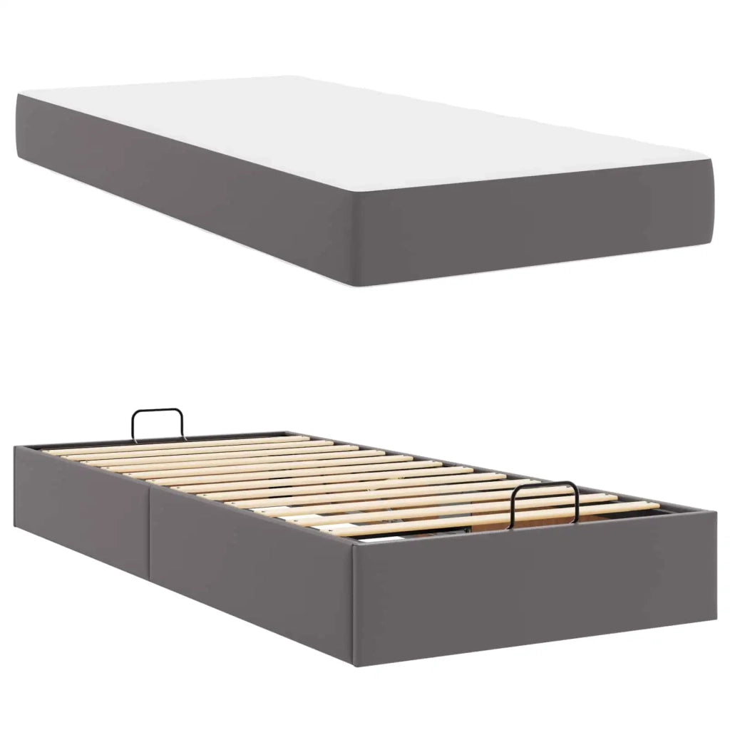 Struttura letto con materasso con materasso 2 pcs Grigio PVC