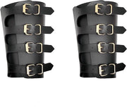 Armbeschermers in Leren con Ganci per Protezione Giornaliera per l'Arco e il Tiro con l'Arco - Set da 2