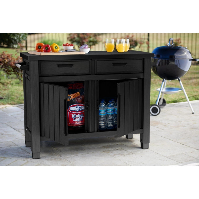 Carrello Cucina da Esterno Unity XL Drawers 207L - Doppio Cassetto e Accessori - Grafite - Keter