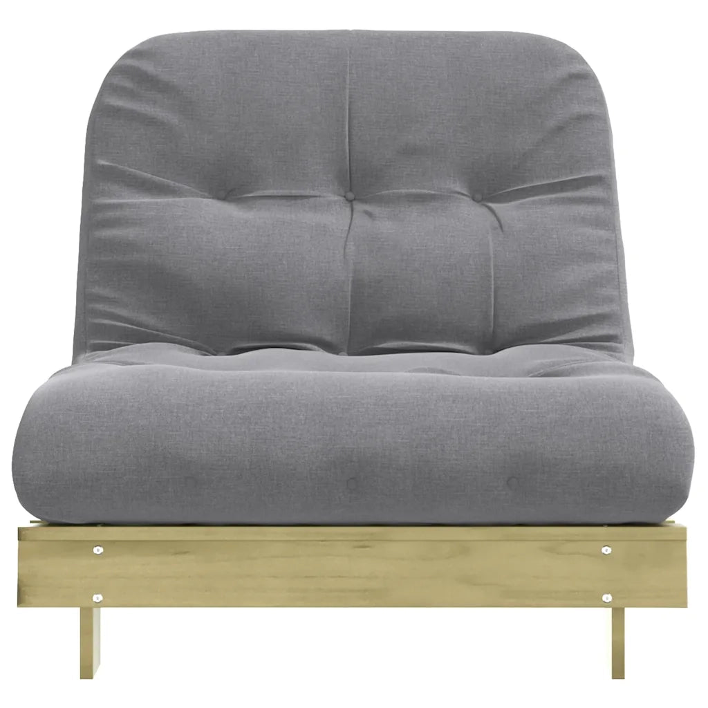 Divano Letto Futon con Materasso 90x206x11cm Pino Impregnato 846765