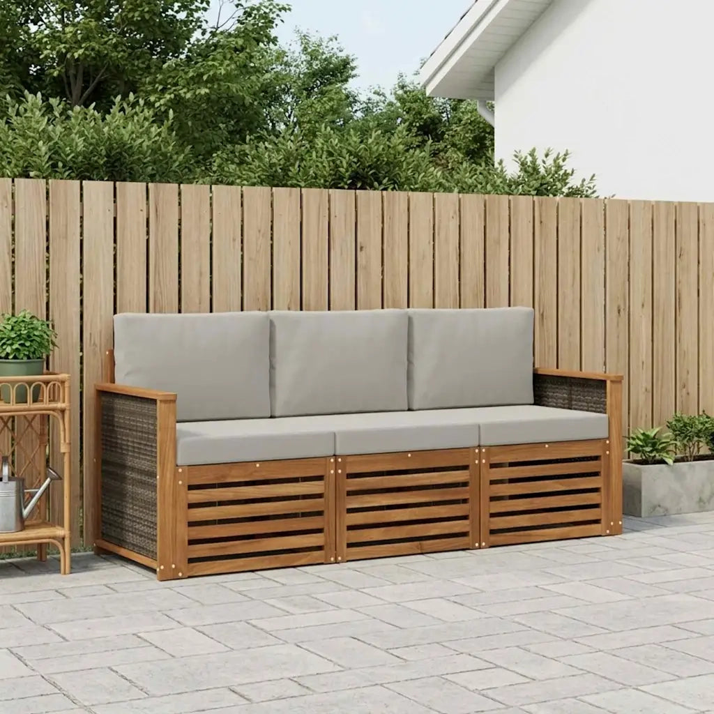 Set divani con cuscino 3 pcs Legno di Acacia Massello 3383957