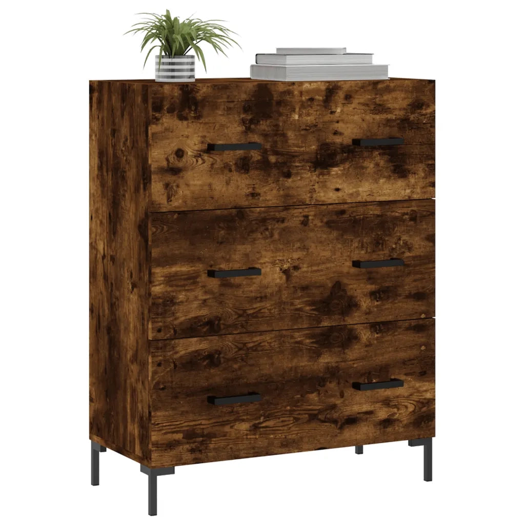 Credenza Rovere Fumo 69,5x34x90 cm in Legno Multistrato 827857