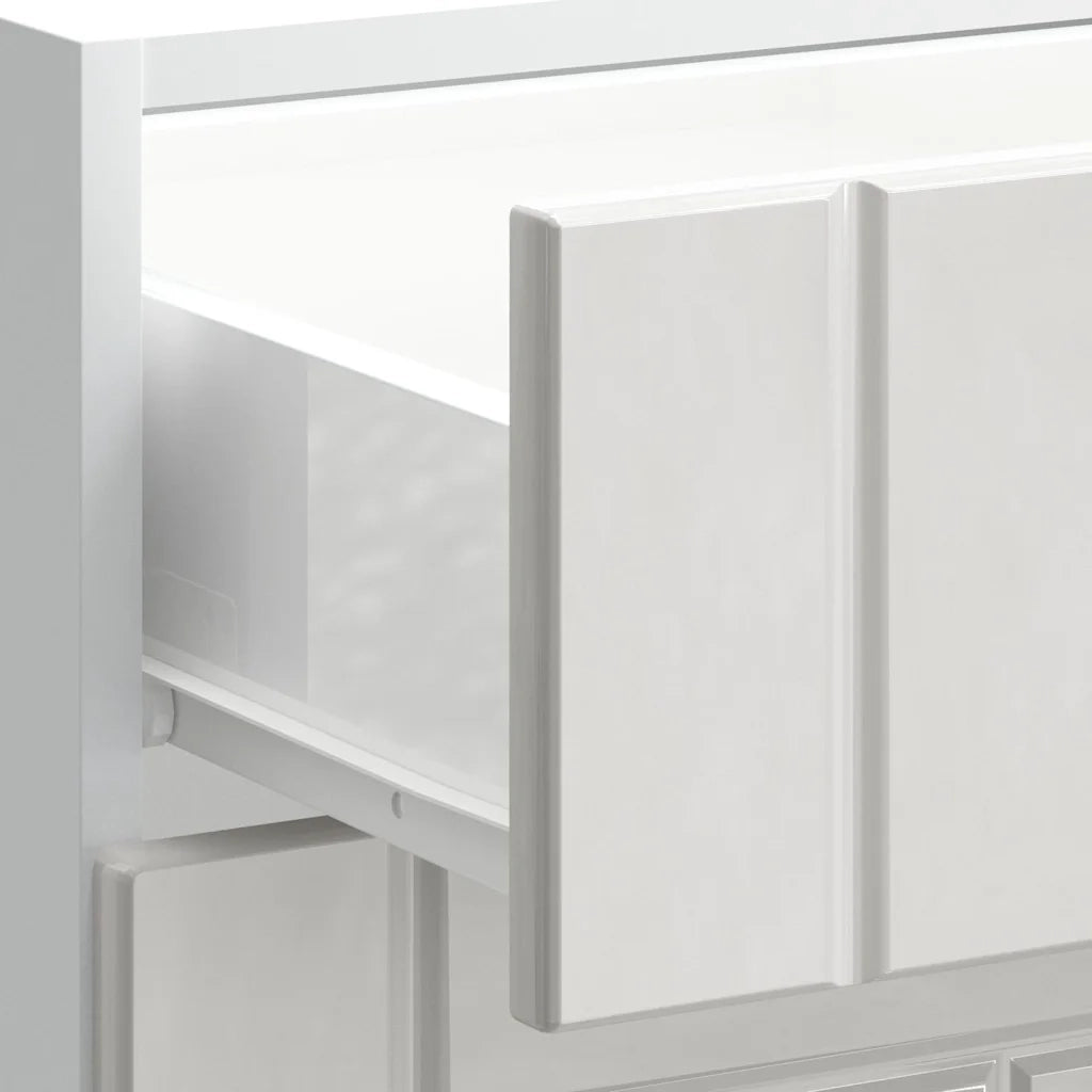 Mobiletto da cucina-Armadio da cucina "Lucca" Bianco lucido in legno ingegnerizzato 618726