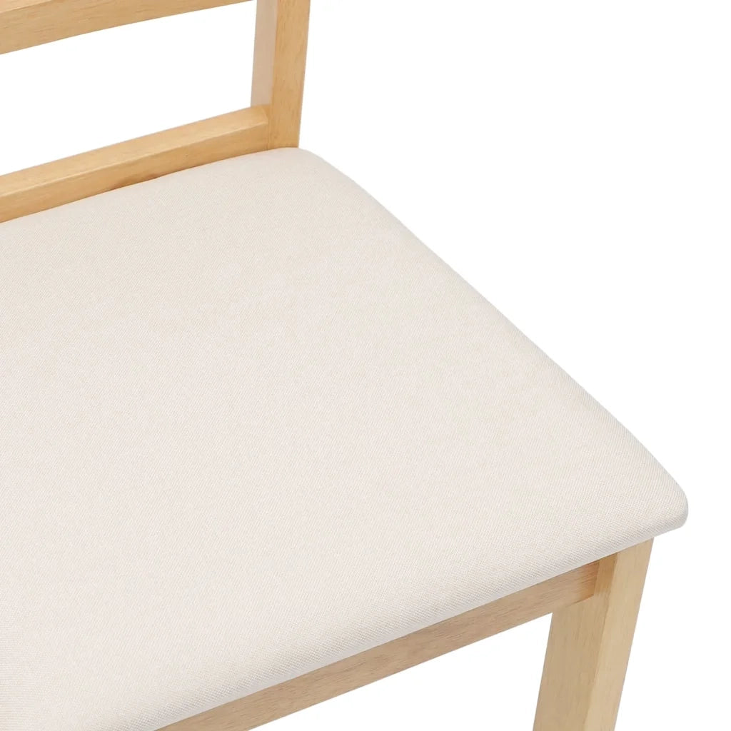 Sedie da Pranzo con Cuscini 2 pz in Legno Massello di Hevea