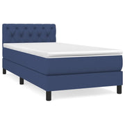 Letto singolo | Letto per adulti | Giroletto a Molle con Materasso Blu 80x200 cm inTessuto