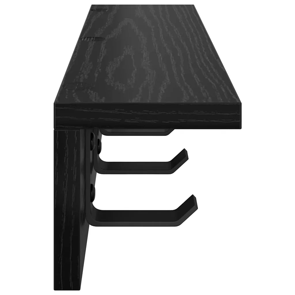 Appendiabiti a muro Rovere Nero 40 x 10,5 x 10,5 cm 874348