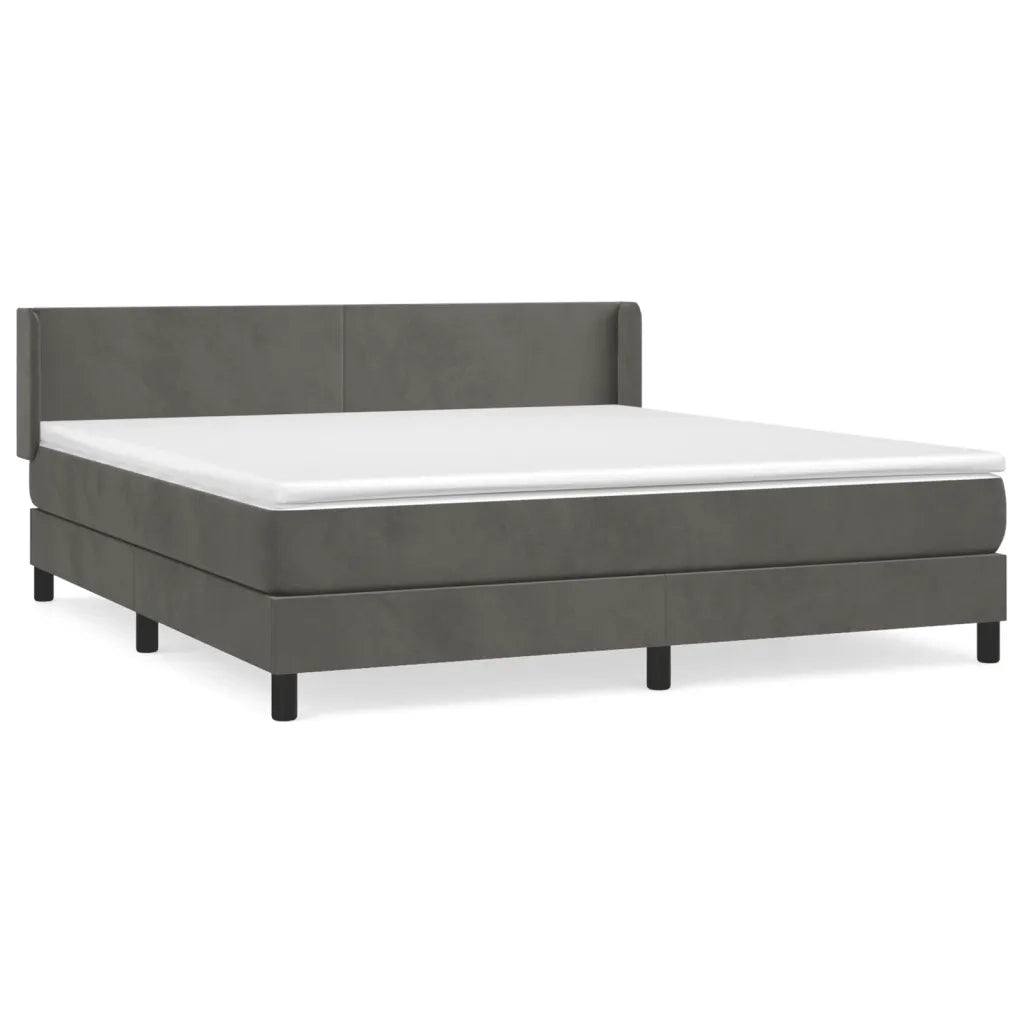 Giroletto a Molle con Materasso Grigio Scuro 180x200 cm Velluto 3130854