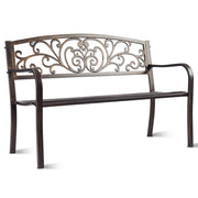 Panca da giardino per 2-3 persone 127 x 60 x 85 cm comfort ottimale design elegante in acciaio color bronzo 20_0020034