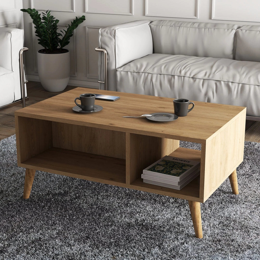 Tavolino in legno "Exxen" - 90 x 41 x 54 cm - Marrone