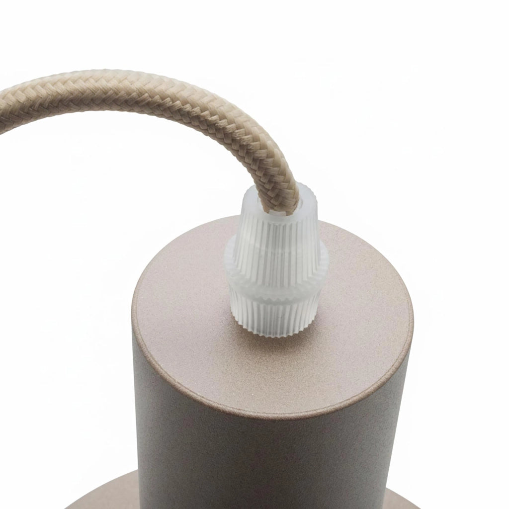 Lampadario moderno a sospensione 1x E27 60W pendente in alluminio tortora altezza regolabile luce tavolo cucina bar ristorante