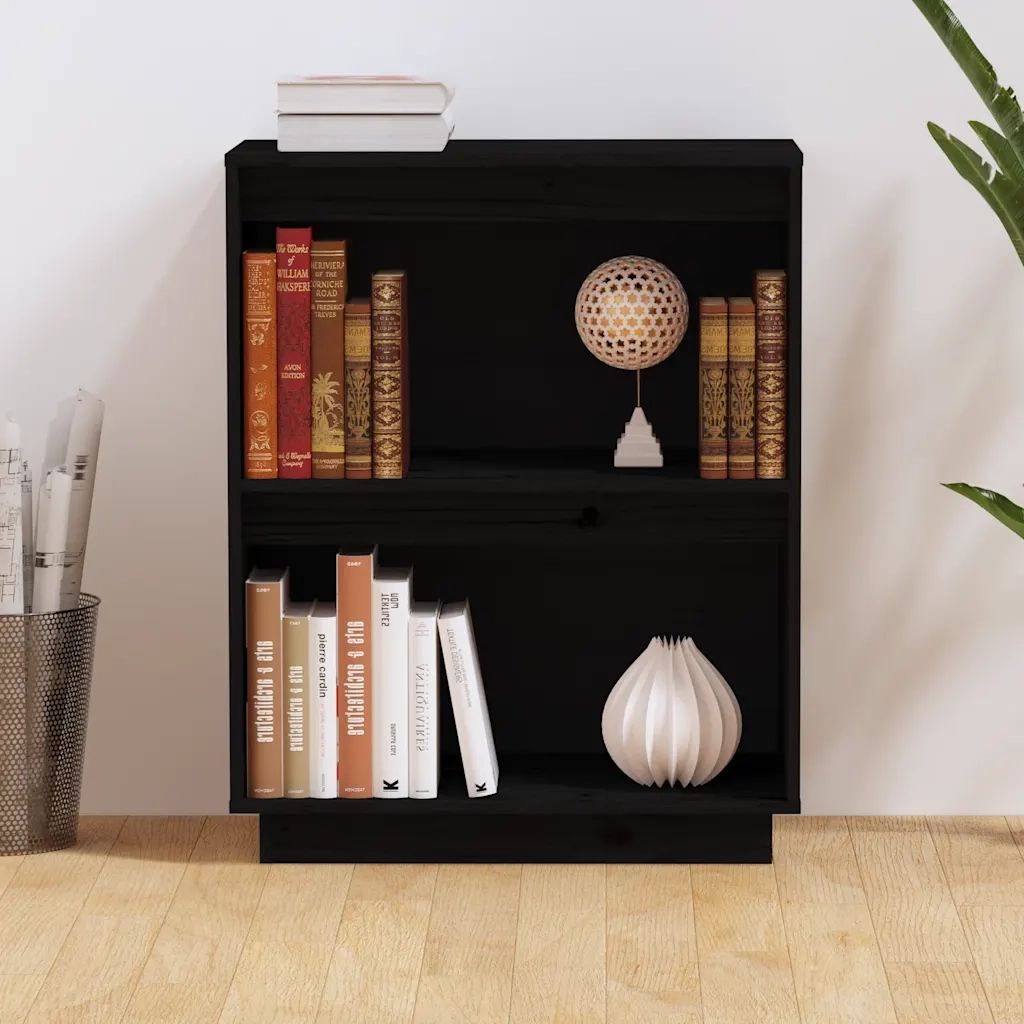 Mobile Consolle | Tavolo d'Ingresso Nero 60x34x75 cm in Legno Massello di Pino