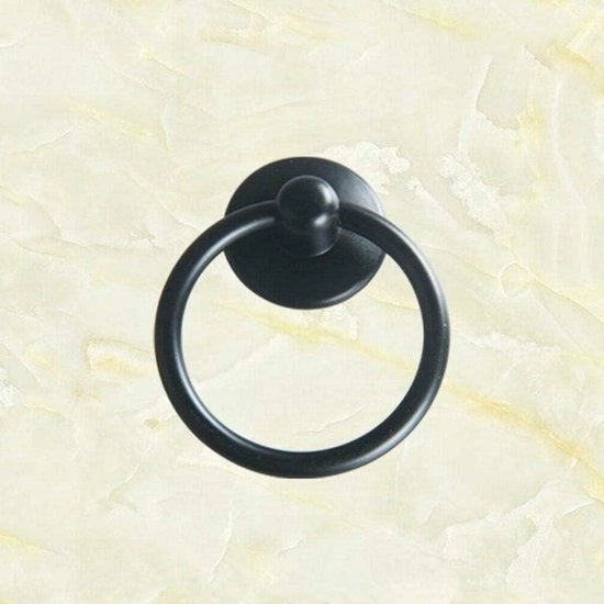 Maniglie di apertura per cassetti a forma di anello per mobili da cucina, 52mm x 44mm, nero, stile vintage.