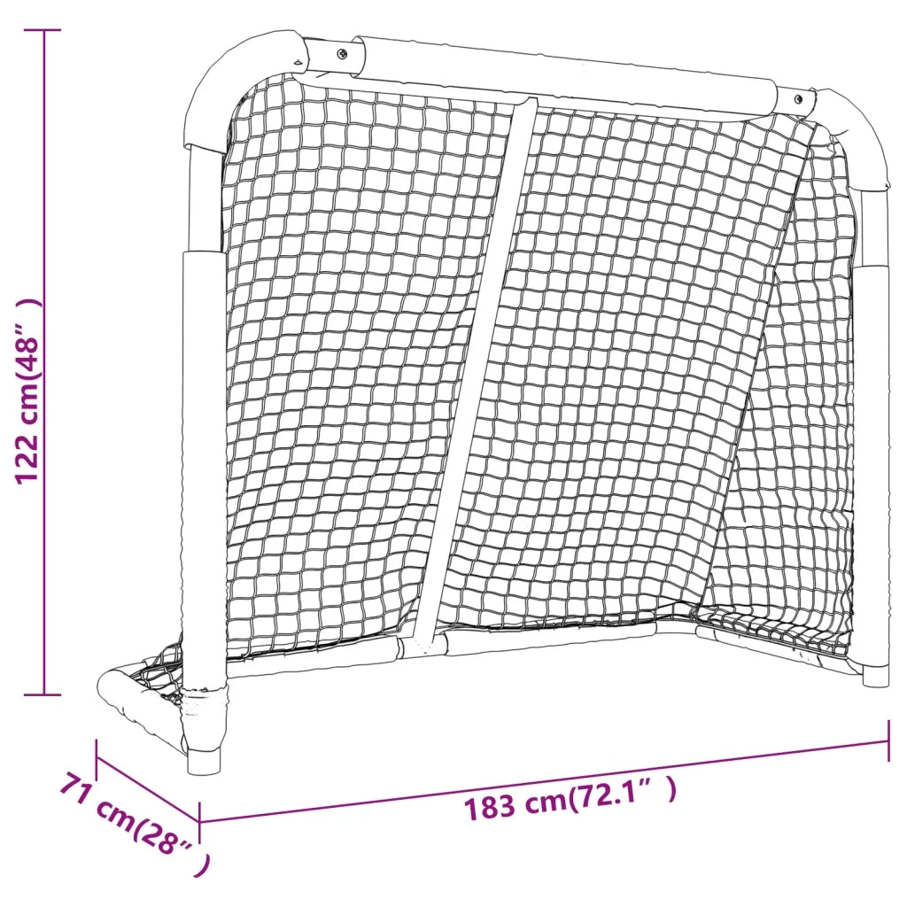 Porta da Hockey Rossa e Bianca 183x71x122 cm in Poliestere CFW2578781