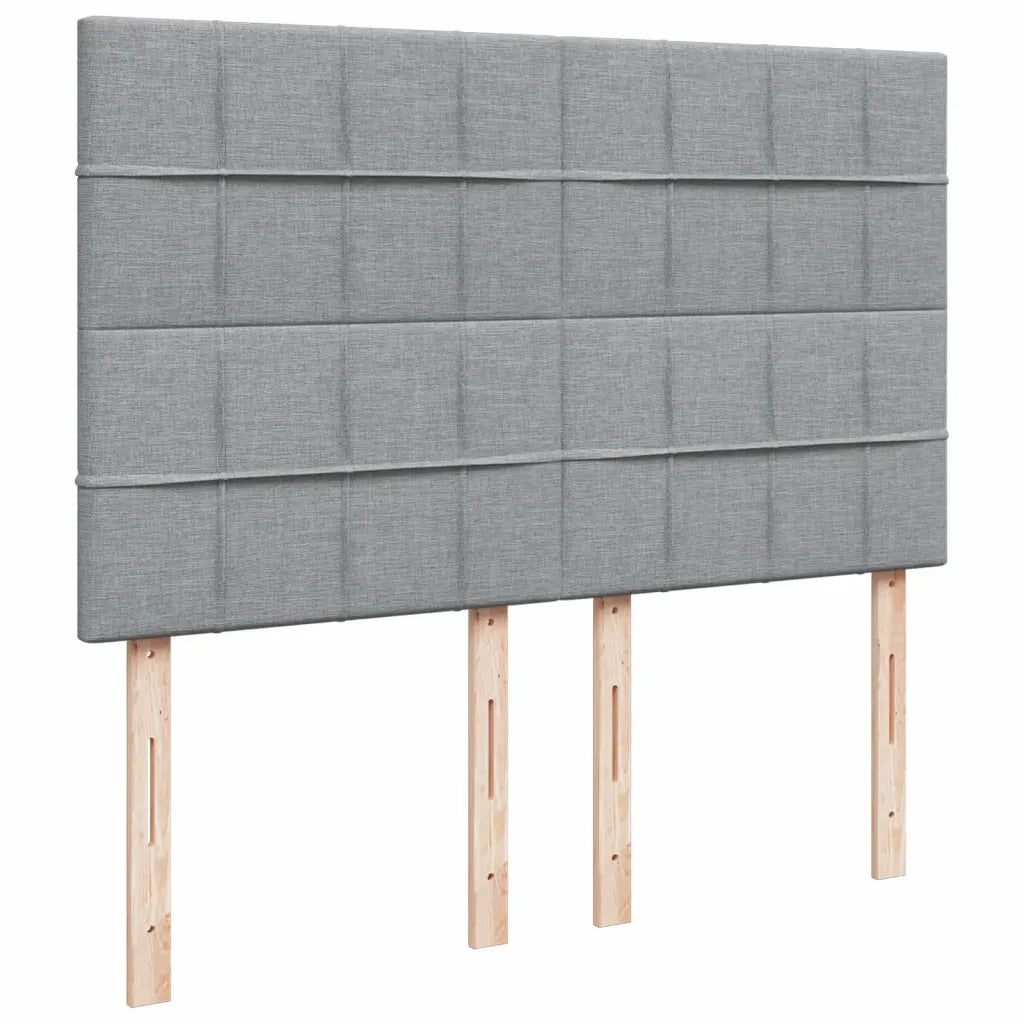 Giroletto a Molle con Materasso Grigio Chiaro 140x200cm Tessuto