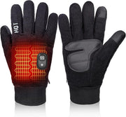 Manopole elettriche riscaldanti ricaricabili con display e grip antiscivolo in fleece morbido e caldo, ideali per attività all'aperto/ski/jag/mtb nero