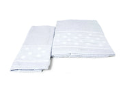 Set Asciugamano Copiola Salvietta Bagno In Spugna 100% Cotone Mod Pois Grigio