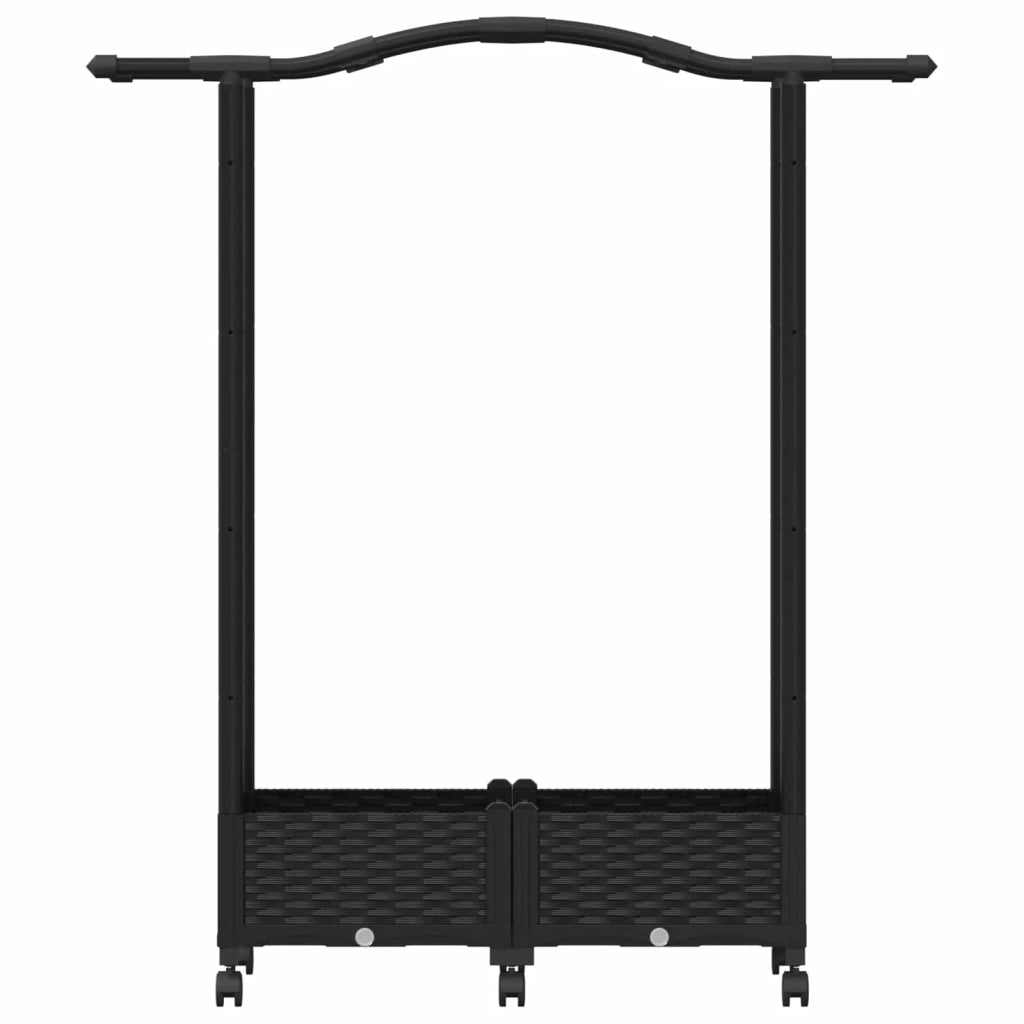 Letto Rialzato con Griglia e Tetto Nero 124 x 40 x 129 cm PP 3423010