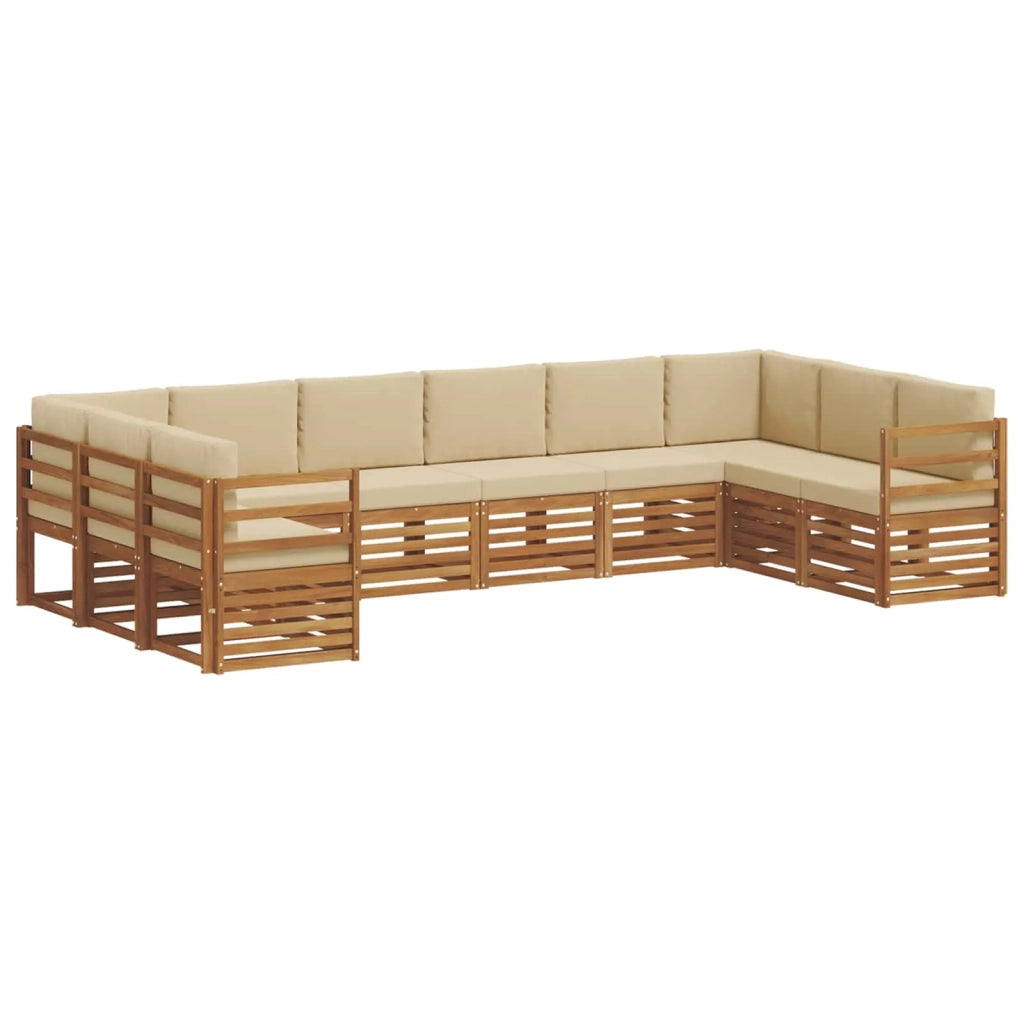 Set divano sezionale con cuscino 10 pcs Naturale e Beige