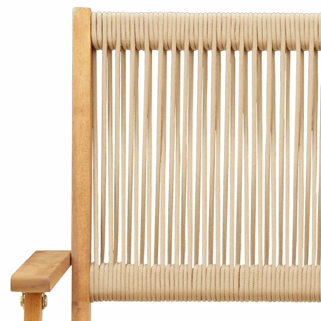 Set da Bistrot 3pz | Set Salotto da Giardino Beige in Polipropilene e Legno Massello