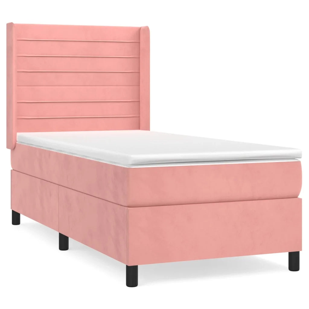 Giroletto a Molle con Materasso Rosa 80x200 cm in Velluto cod mxl 78557