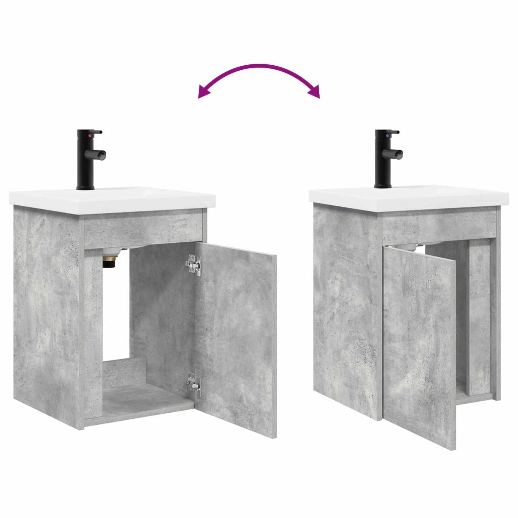 Mobile bagno con rubinetto Grigio Cemento 42 x 40 x 74,5 cm