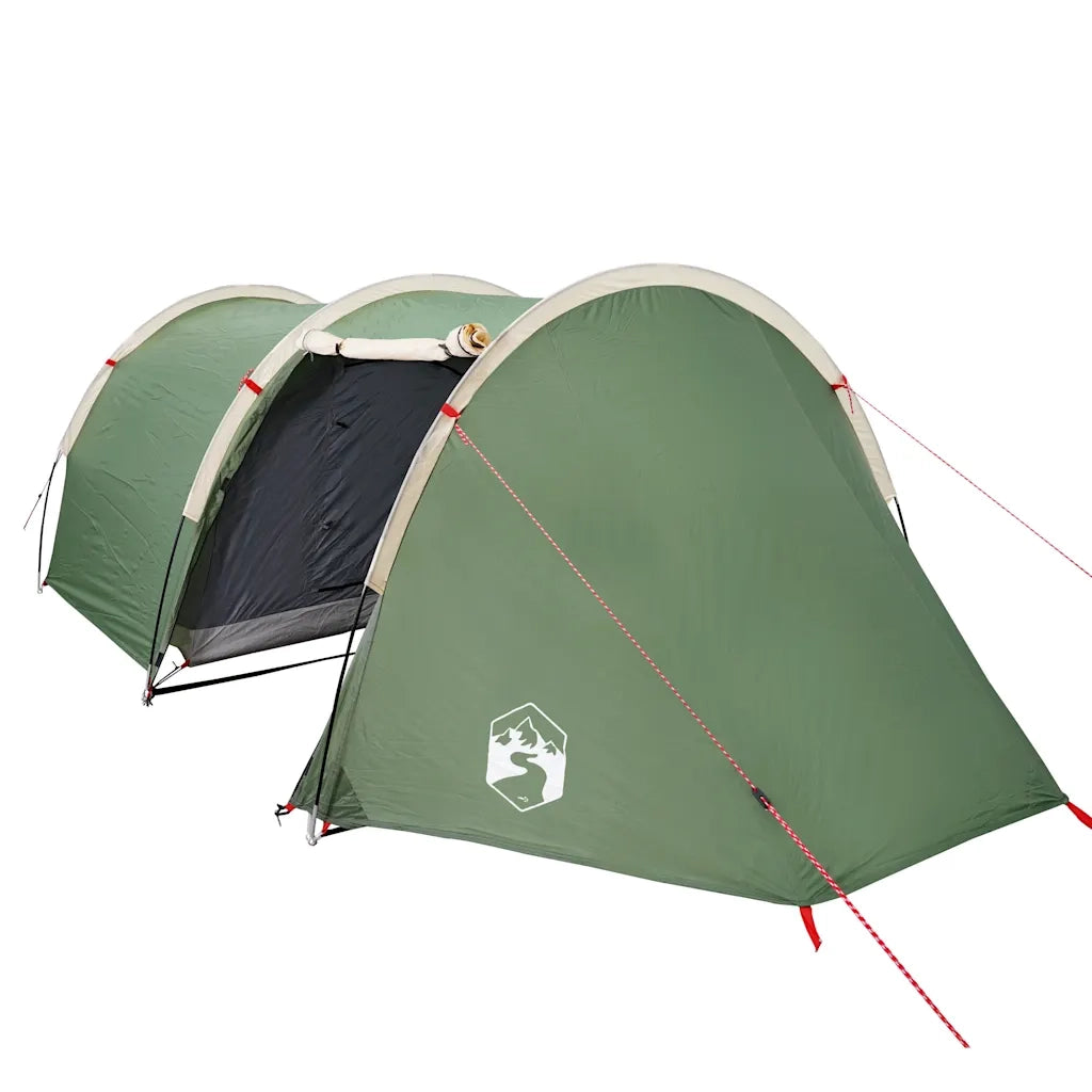 Tenda da Campeggio a Tunnel per 4 Persone Verde Impermeabile 94394